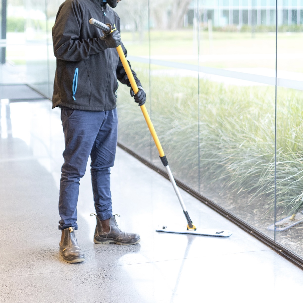 Carpet cleaner cleaning carpets.