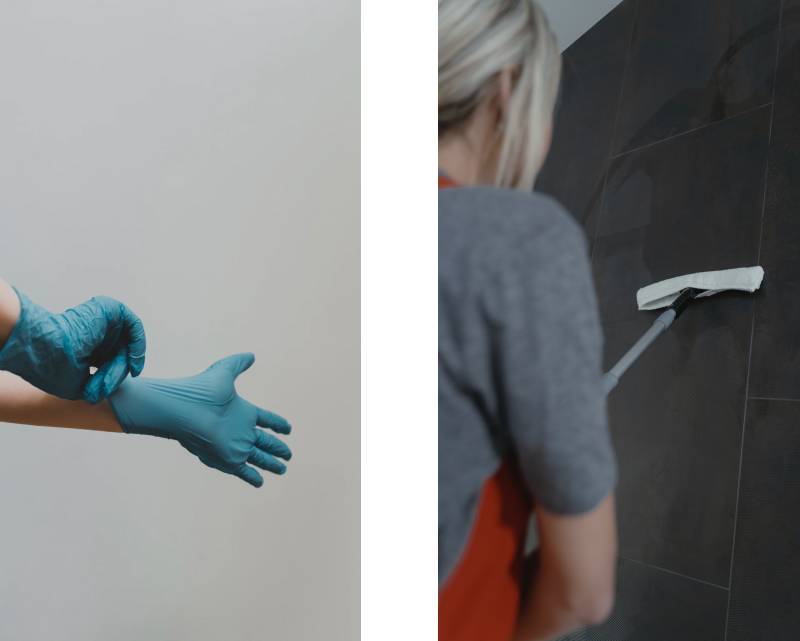 Carpet cleaner cleaning carpets.