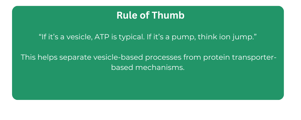 MCAT Membrane Transport Rule of Thumb 1