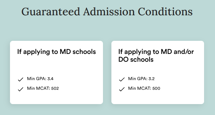 Inspira Advantage guaranteed admission conditions