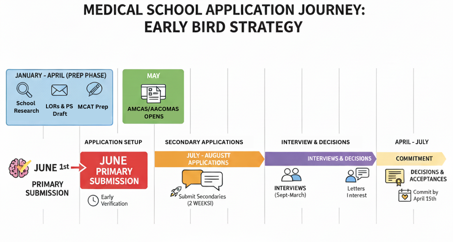 MEDICAL SCHOOL APPLICATION JOURNEY: EARLY BIRD STRATEGY