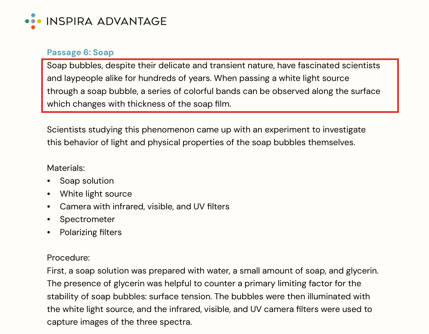 MCAT science passage introduction