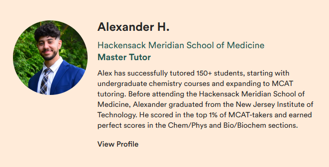 Bio for Alexander H., expert MCAT tutor at Inspira Advantage
