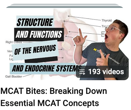 Screenshot of the Inspira Advantage MCAT Bites YouTube playlist