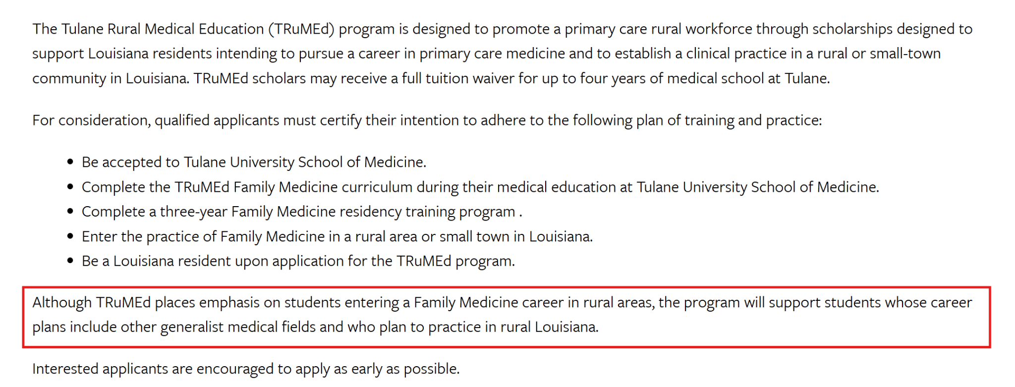 Screenshot of the TRuMEd program at TUSOM.