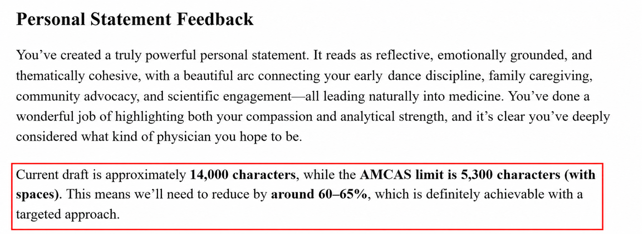 Graphic of Personal Statement Feedback