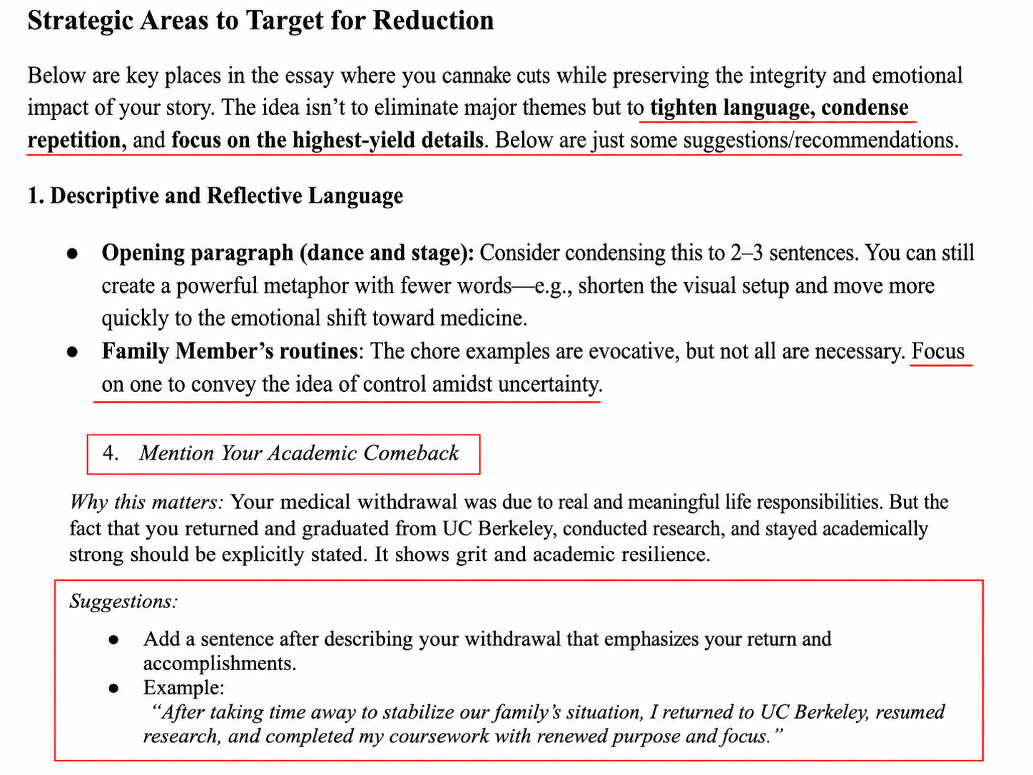 Graphic of Strategic Areas to Target for Reduction