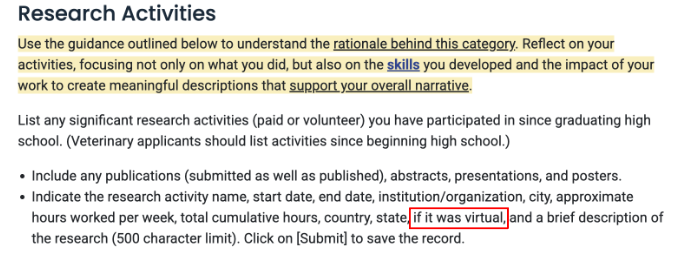 Screenshot of TMDSAS research activities