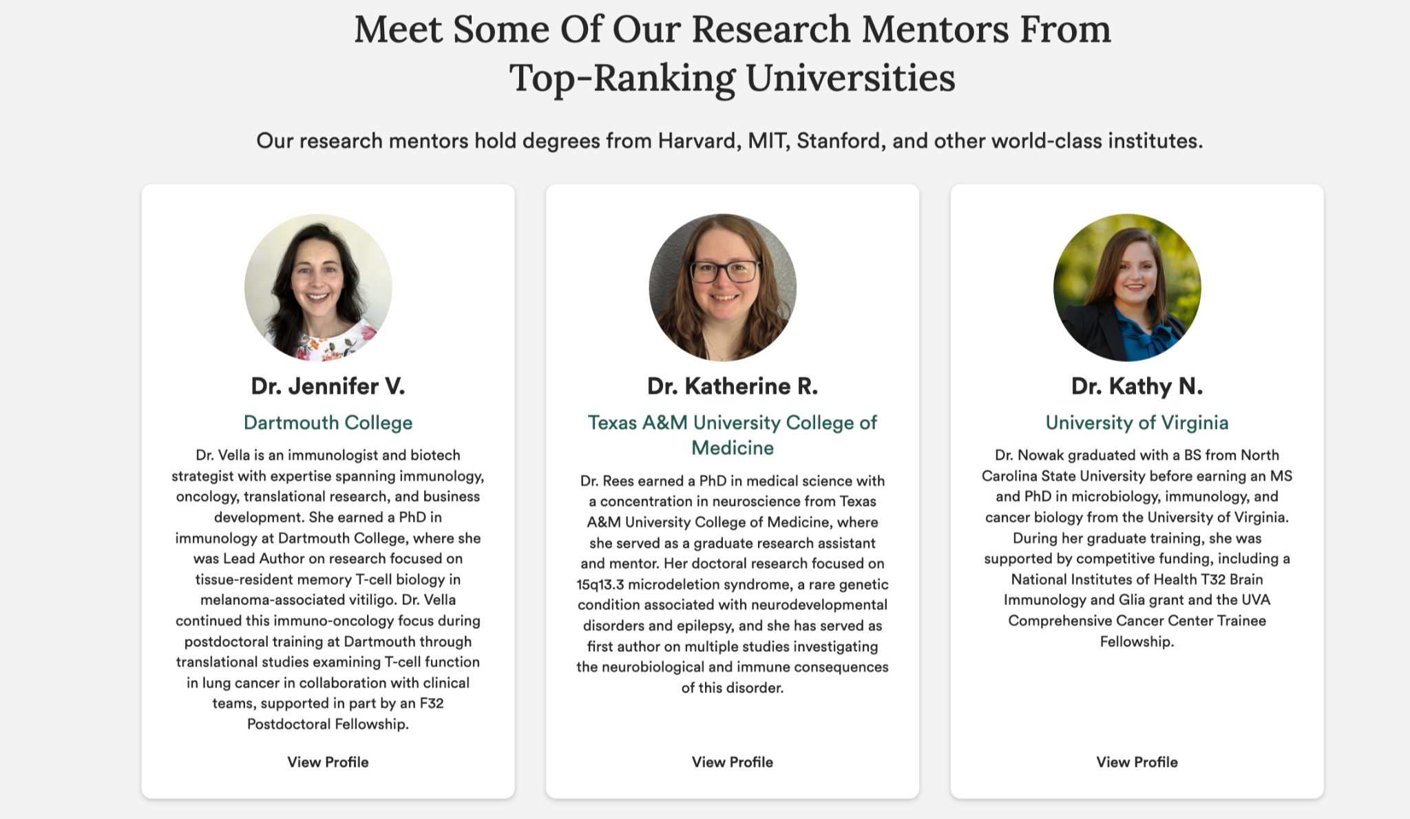 Graphic shows the Inspira Advantage research mentors