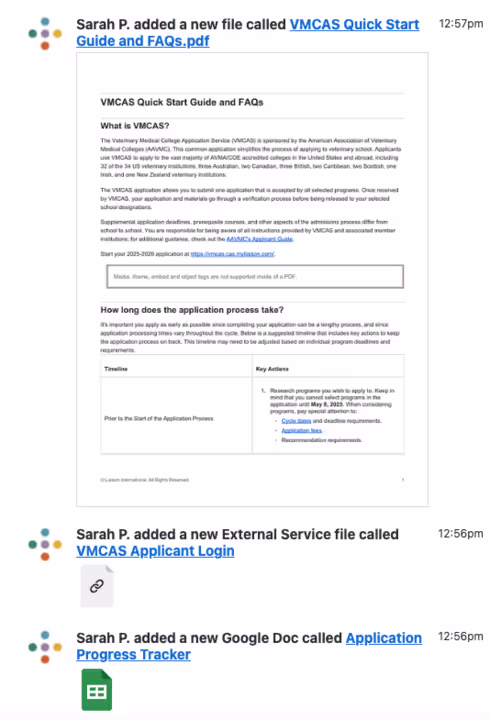 Image of Inspira Advantage's student dashboard, schedule log
