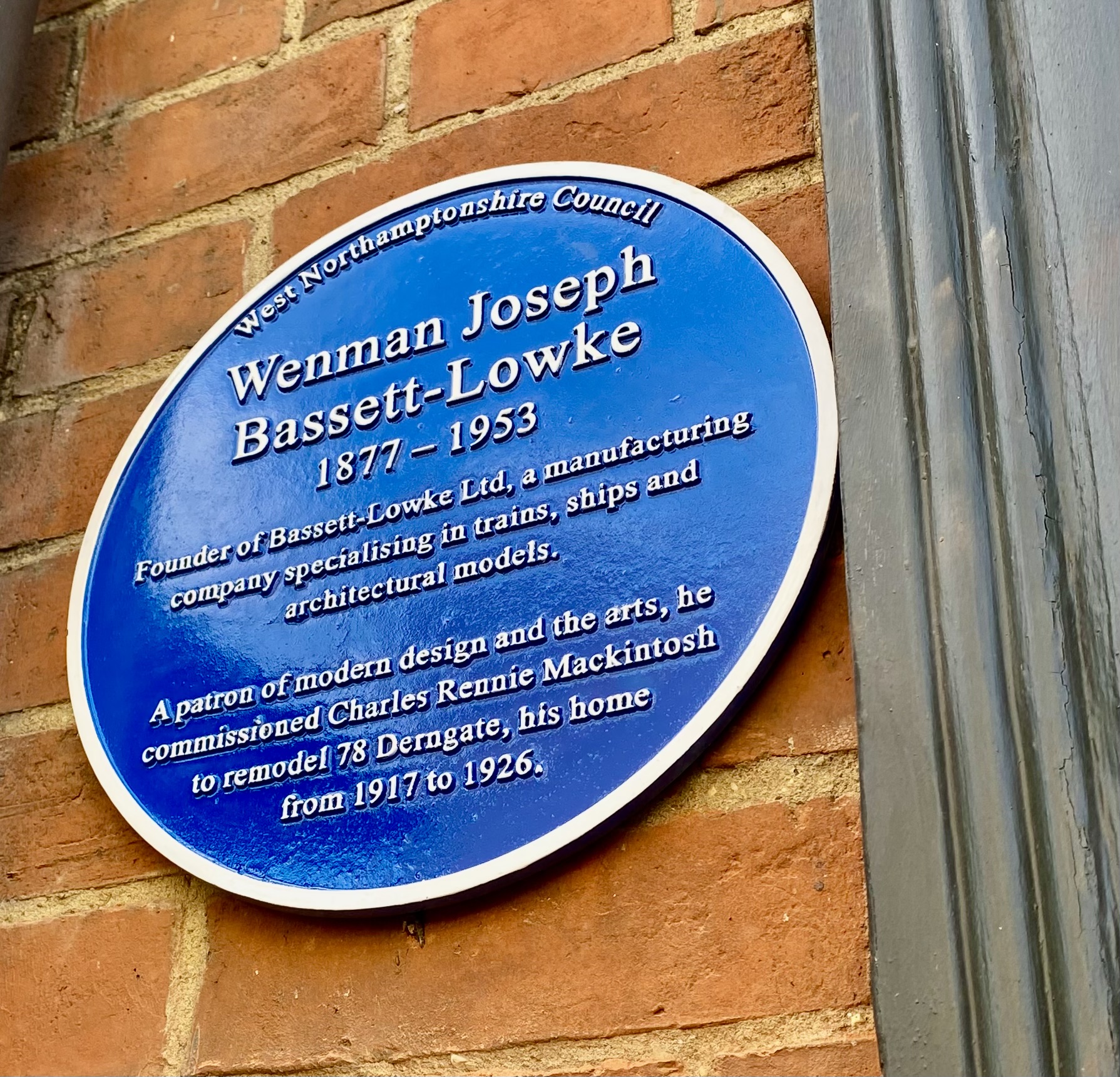 Blue Plaque in close up