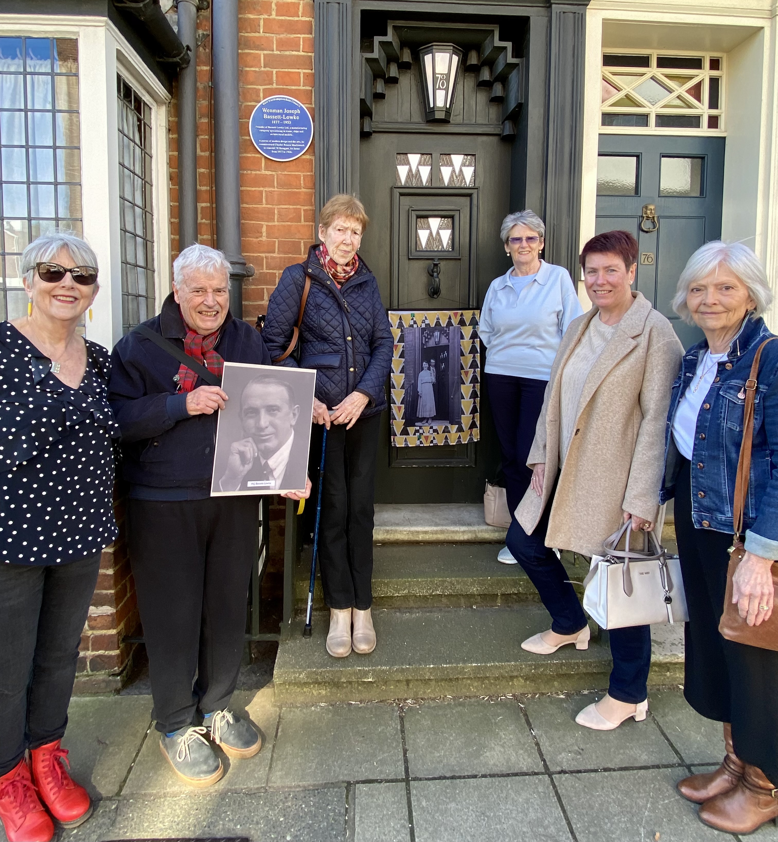 Some Friends of 78 Derngate Members on the steps of 78 