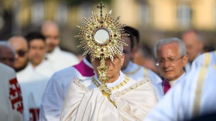O Papa durante a procissão de Corpus Christi