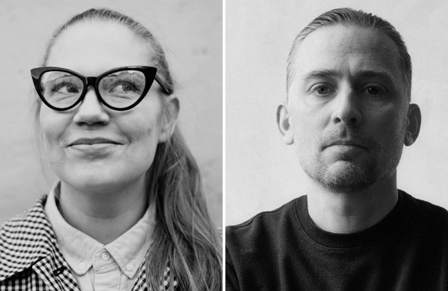 Graafinen suunnittelija Sanna Mander ja Werkligin Jan Rudkiewicz ADCE-tuomaristoon