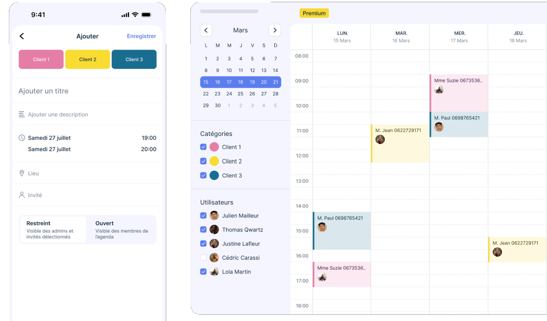 Planning RDV clients