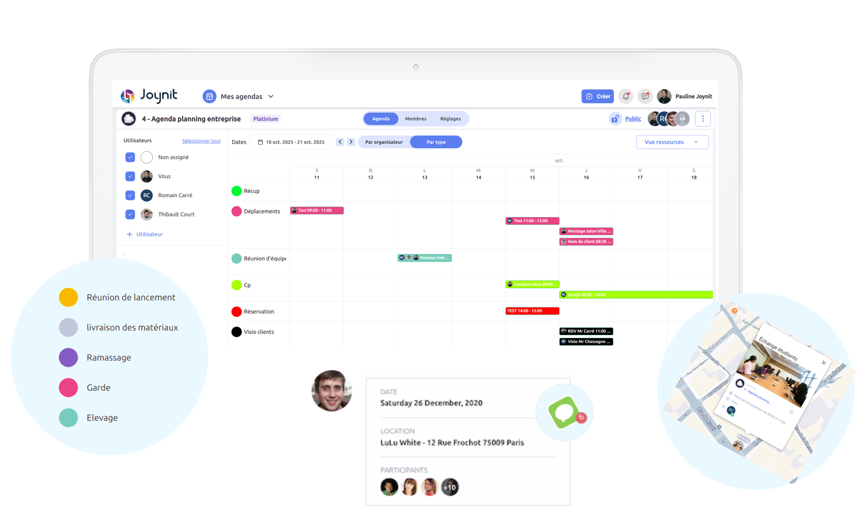 Planning attribution de taches et RDV équipe