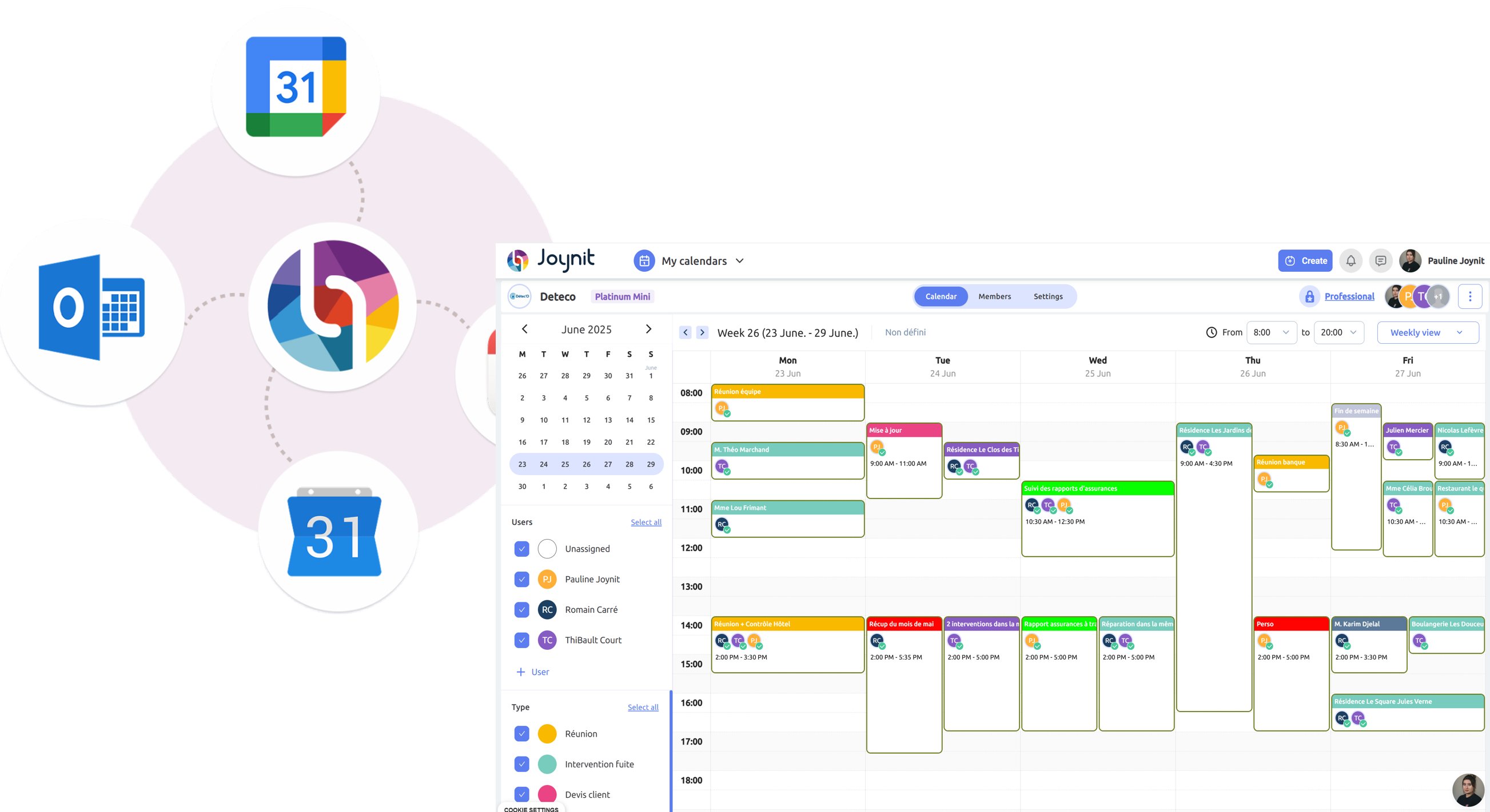 Planning des disponibilites