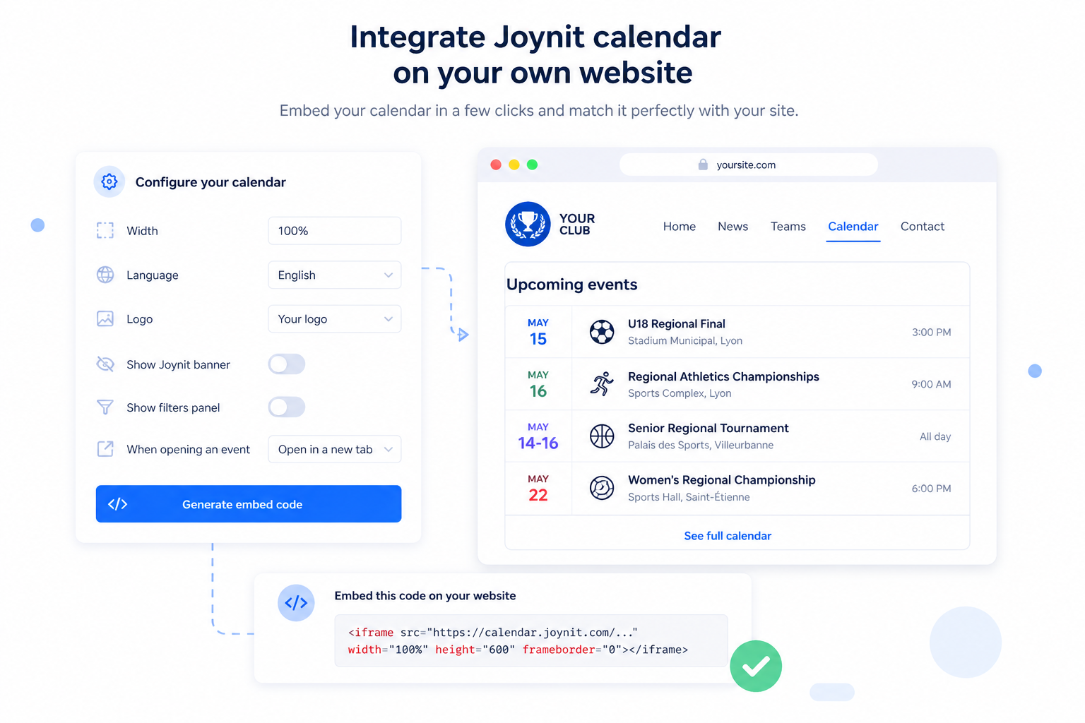 Shared calendar plugin on your site