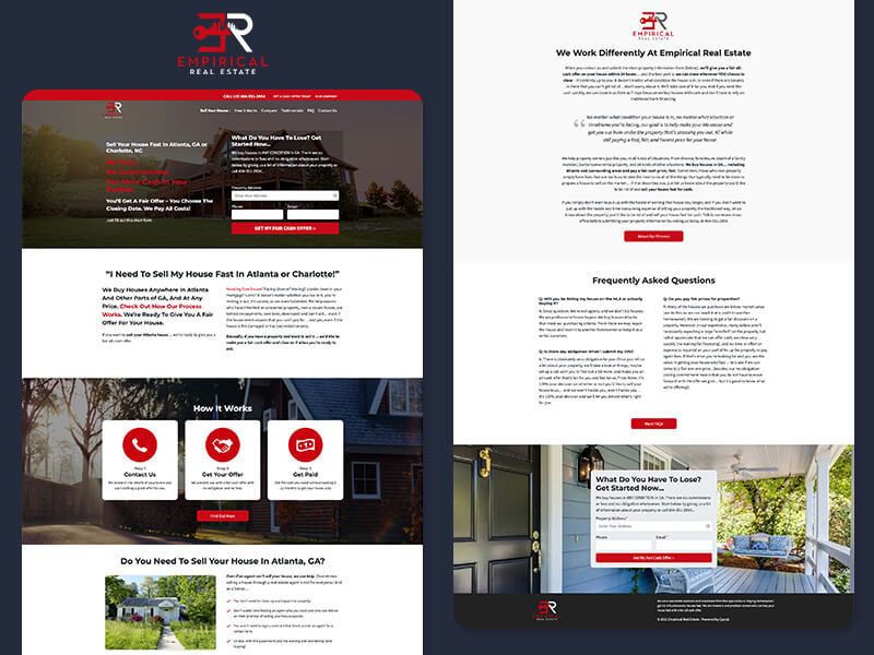 Empirical Real Estate, a freelance landing page redesign project