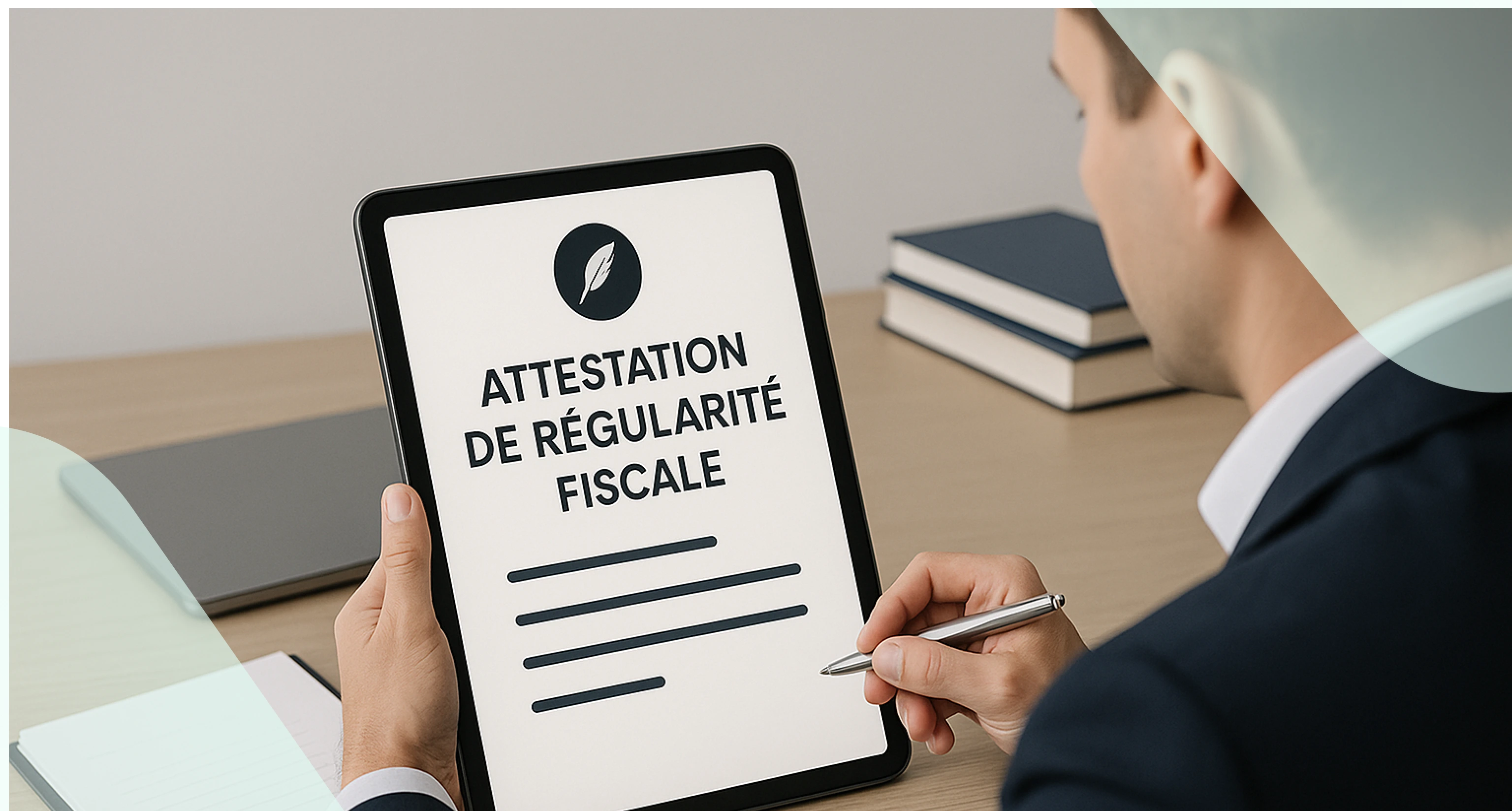 attestation de régularité fiscale sur une tablette