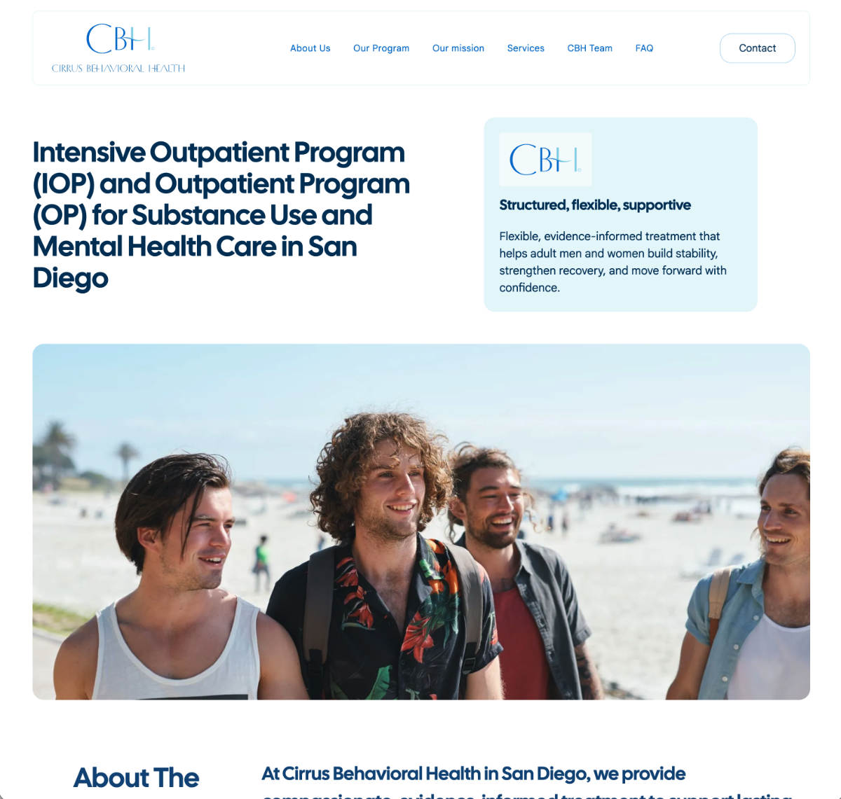 Website built to emphasize AEO/SEO for San Diego based Substance Use and Mental Health Care service provider.