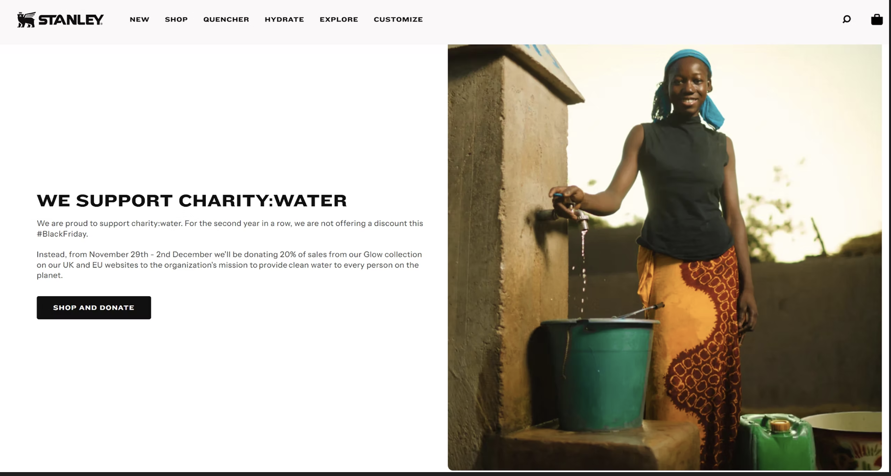 Stanley charity: water Black Friday