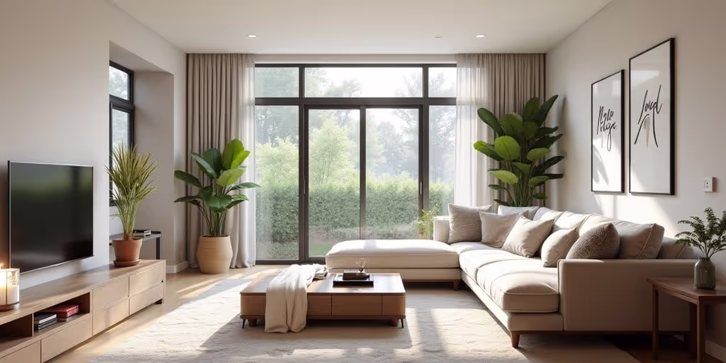 Interior view of a modern home with natural light.