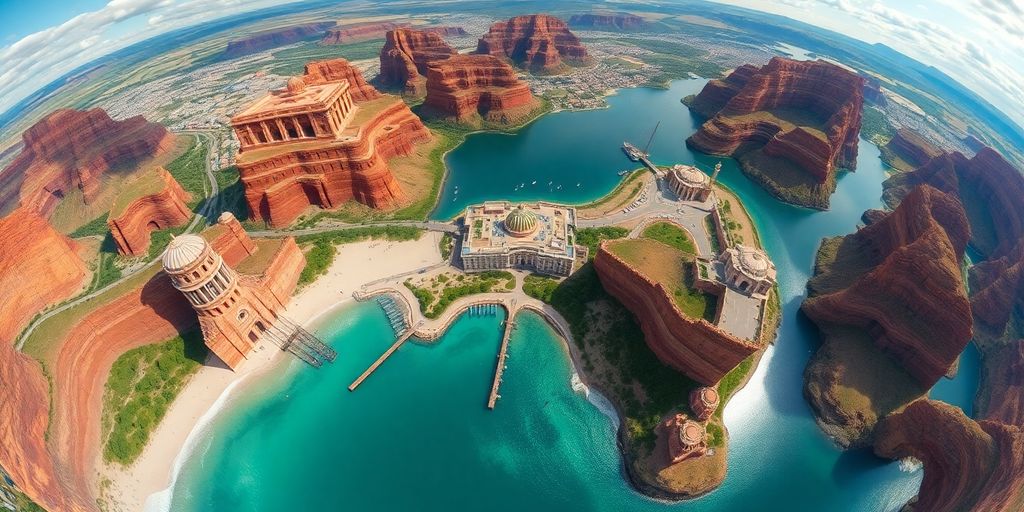 Stunning 360-degree panoramic landscape view.