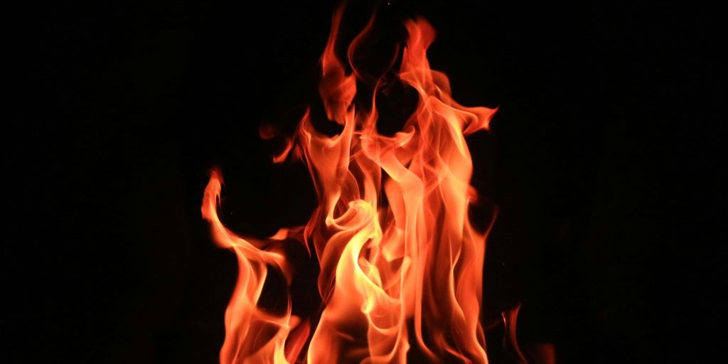 red fire digital wallpaper