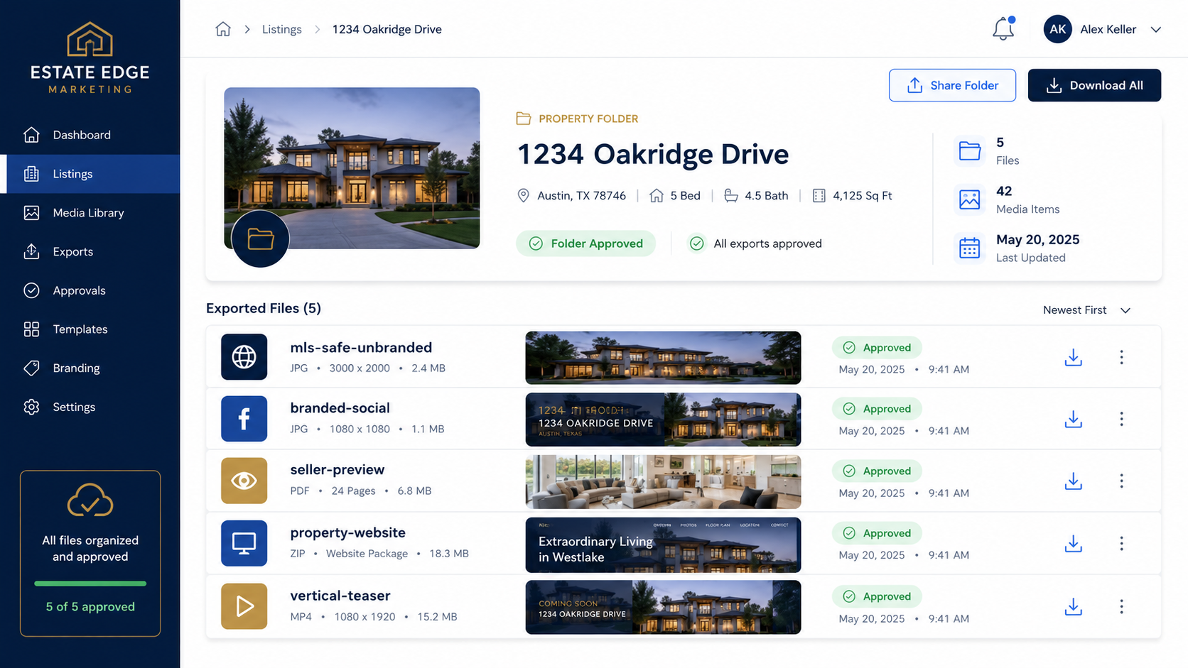 Real estate video version control and file naming system for MLS-aware publishing