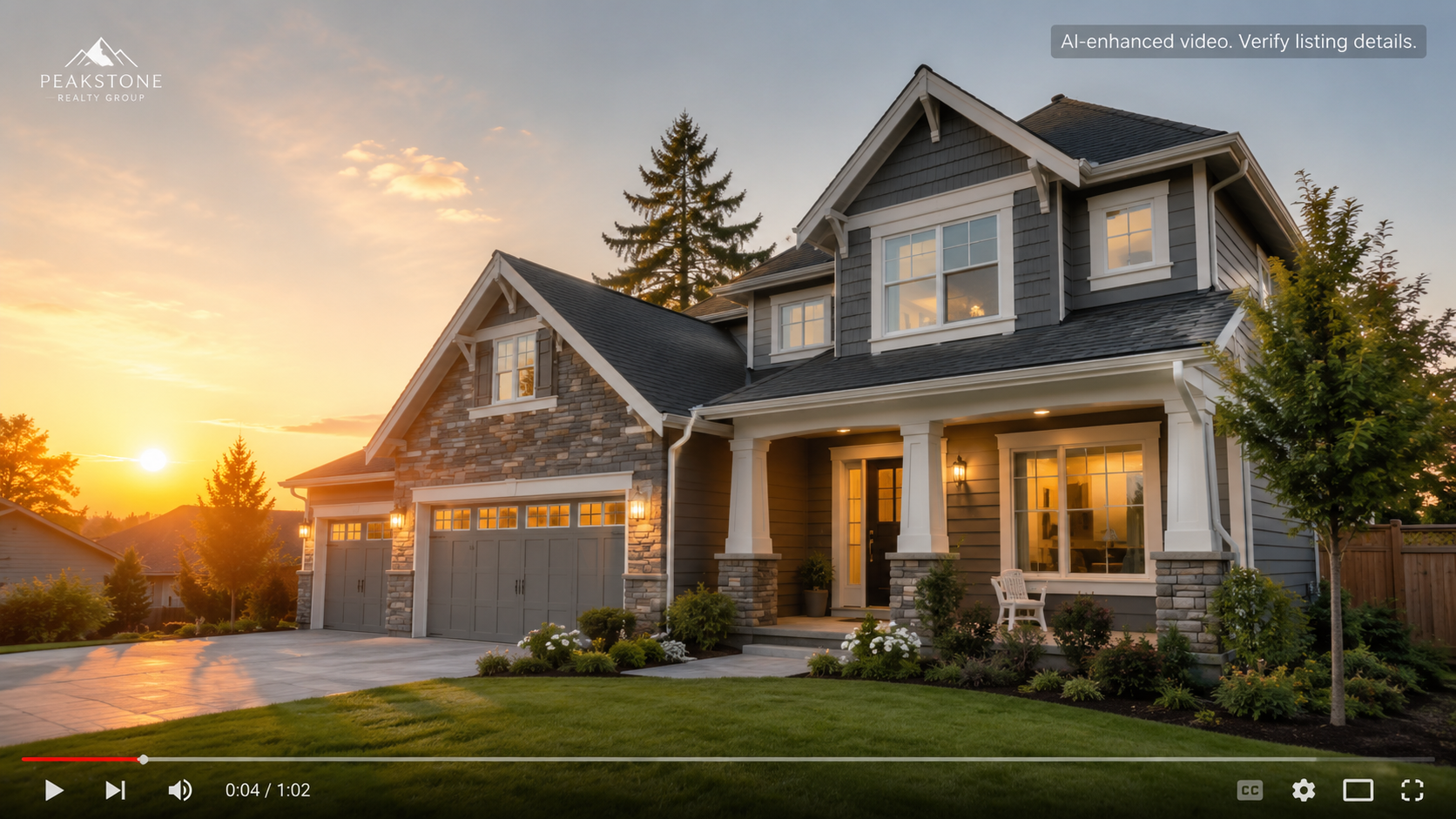 Example of an MLS-compliant branded video template with agent logo and disclosure placement