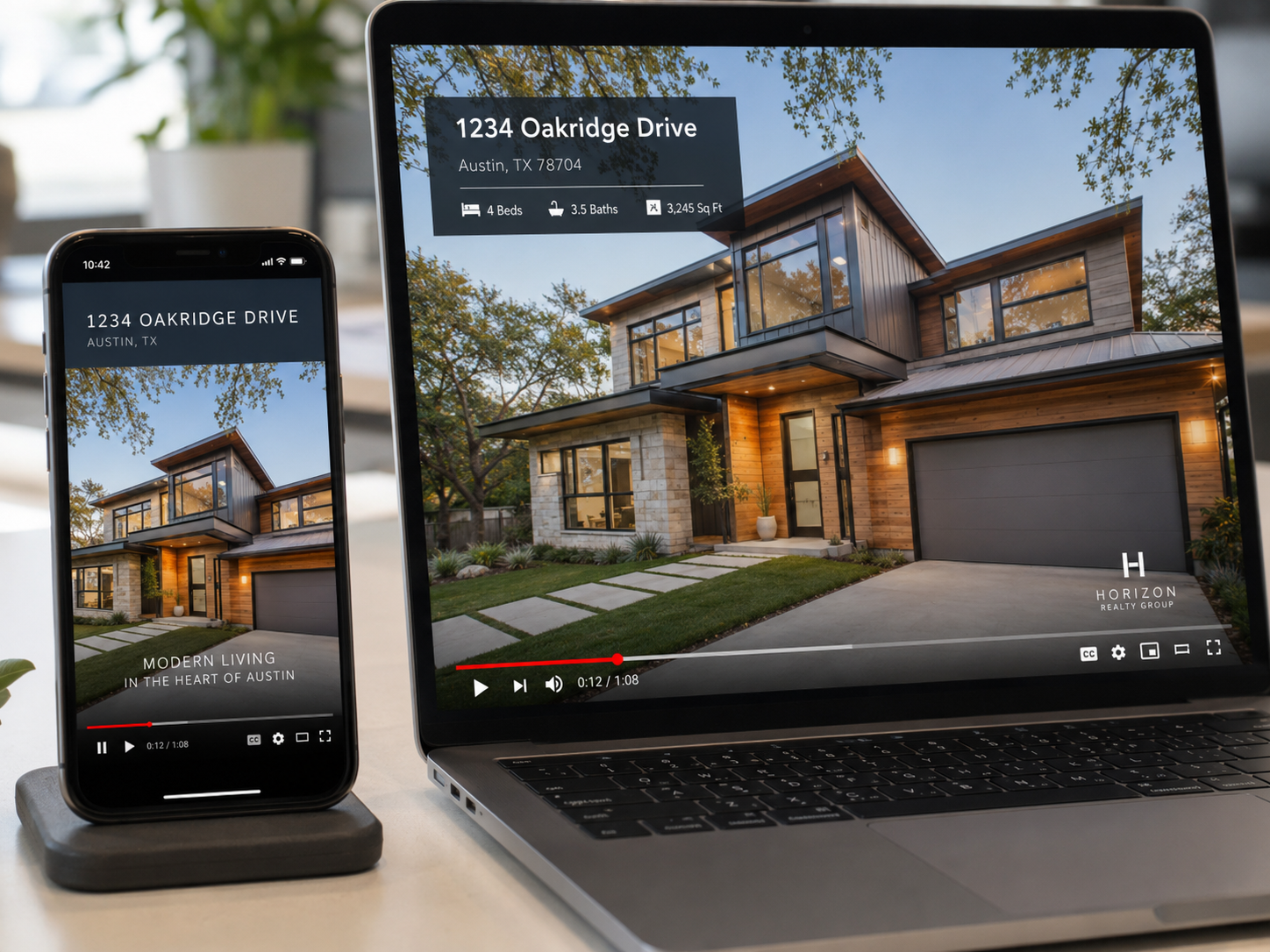 Agent comparing video exports from two different real estate software platforms