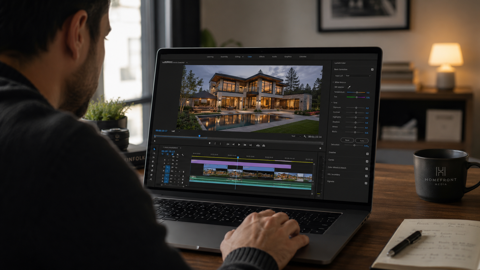 Realtor customizing pacing and music for a single high-value listing video