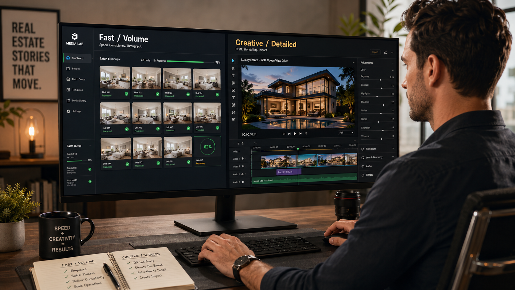 Agent managing both individual listings and a rental portfolio with two different video workflows