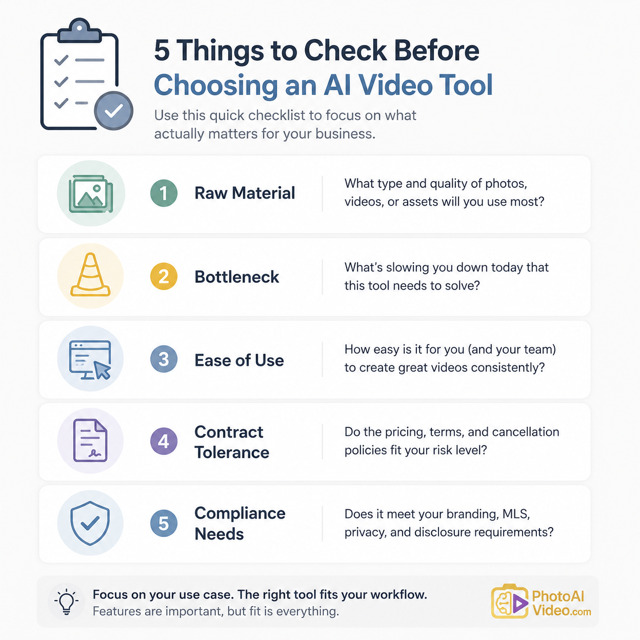 Self-audit checklist for agents to complete before comparing AI video software reviews