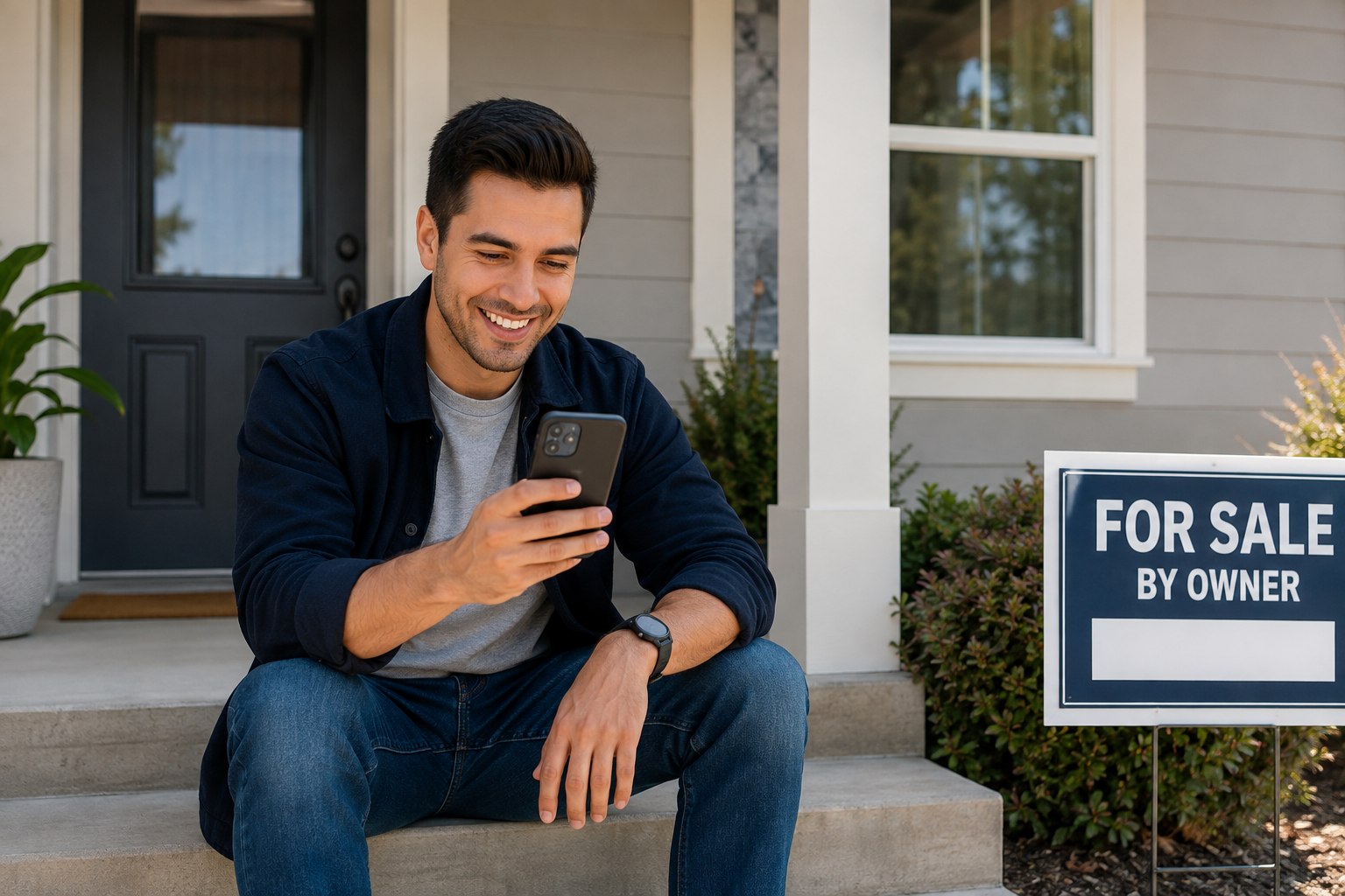 Person using a free AI real estate video maker app on their Android phone