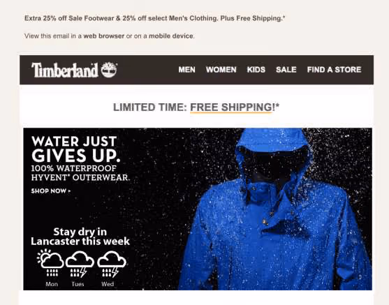 weather responsive email marketing
