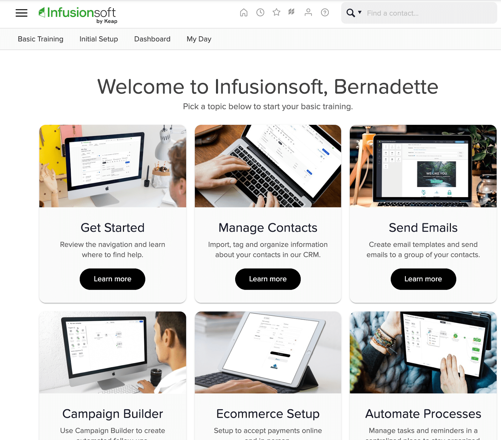 infusionsoft homepage