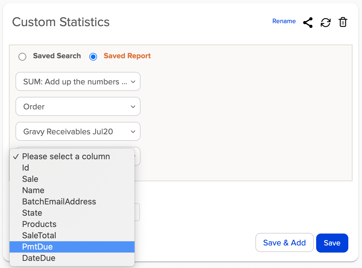 custom statistics