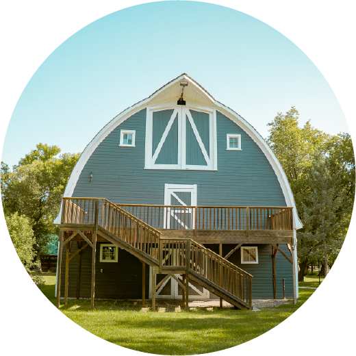 A grey barn