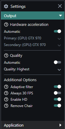 Xsplit vcam output settings