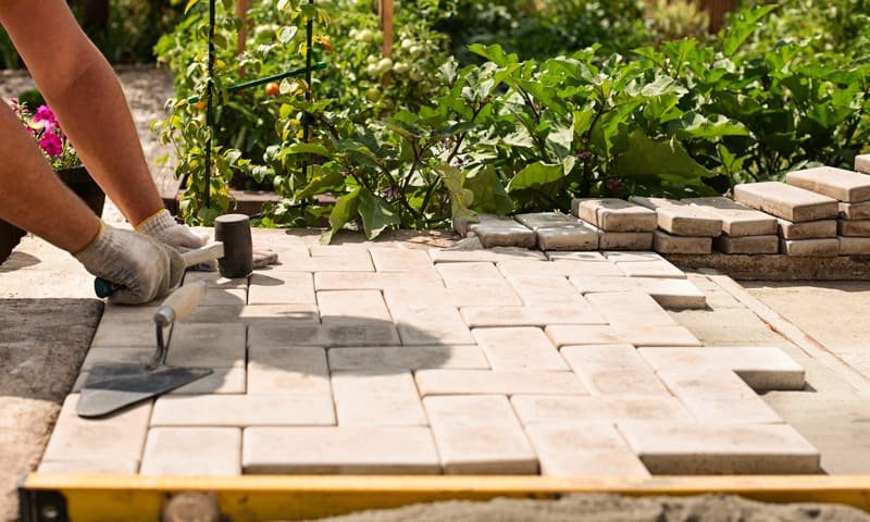 Flooring - garden patio with paving stones