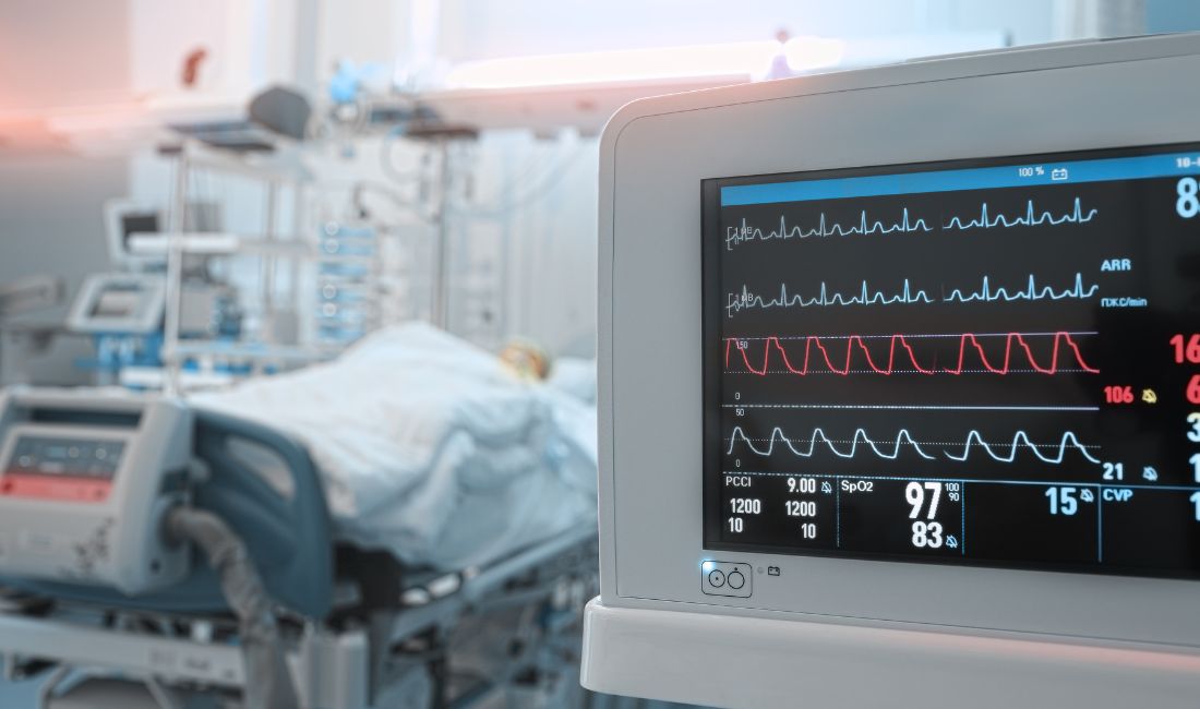 a heart monitor showing the pulse