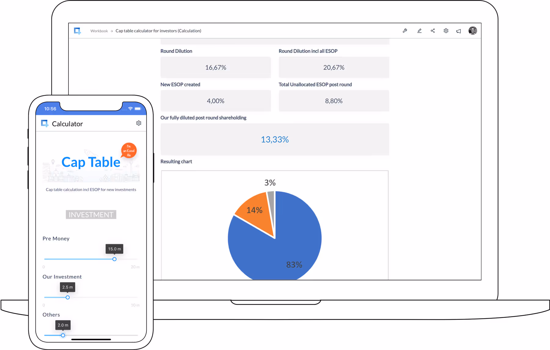 co-author Excel on mobile