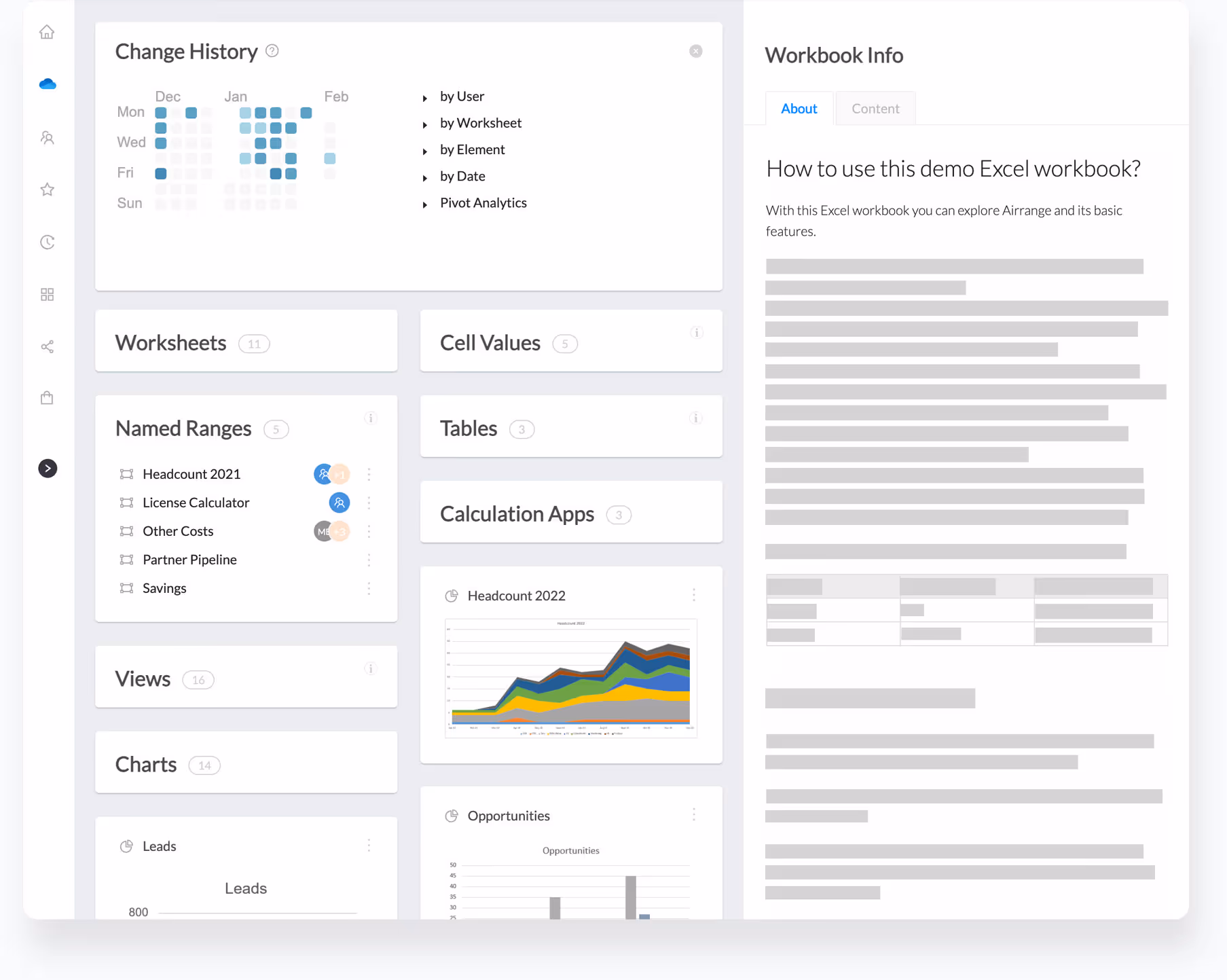 Excel workbook with description in Airrange