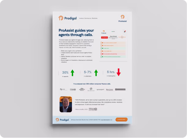 proAssist guides your agents through calls