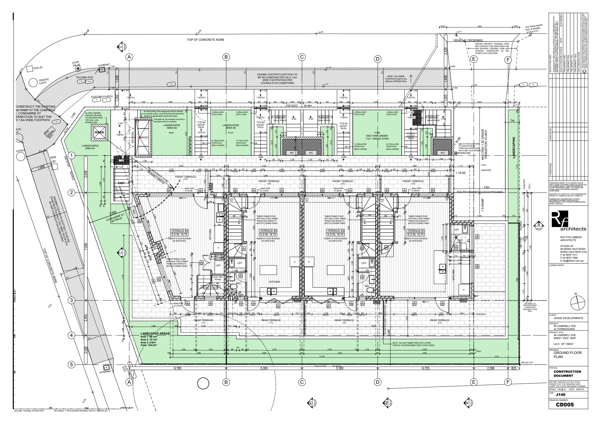 Example terrace homes ground floor plan built by Sydbuilt
