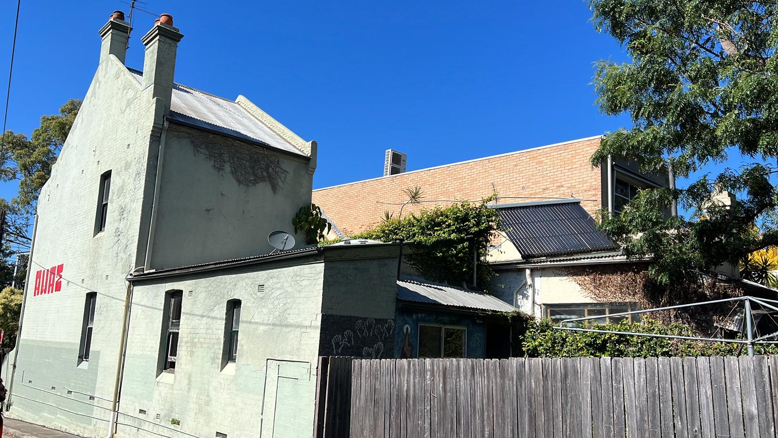 Newtown alterations and additions – original house from the rear lane before works