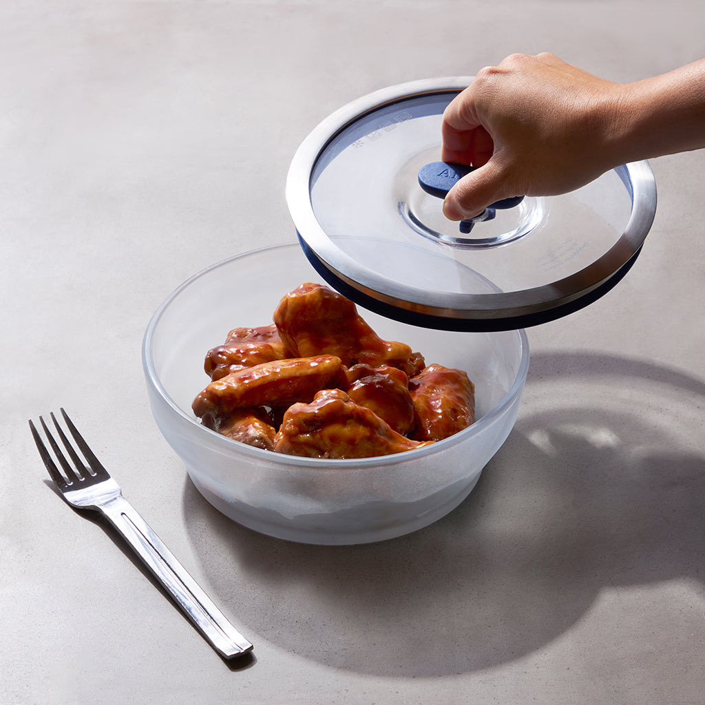 4-Cup Glass Round Shallow Dish