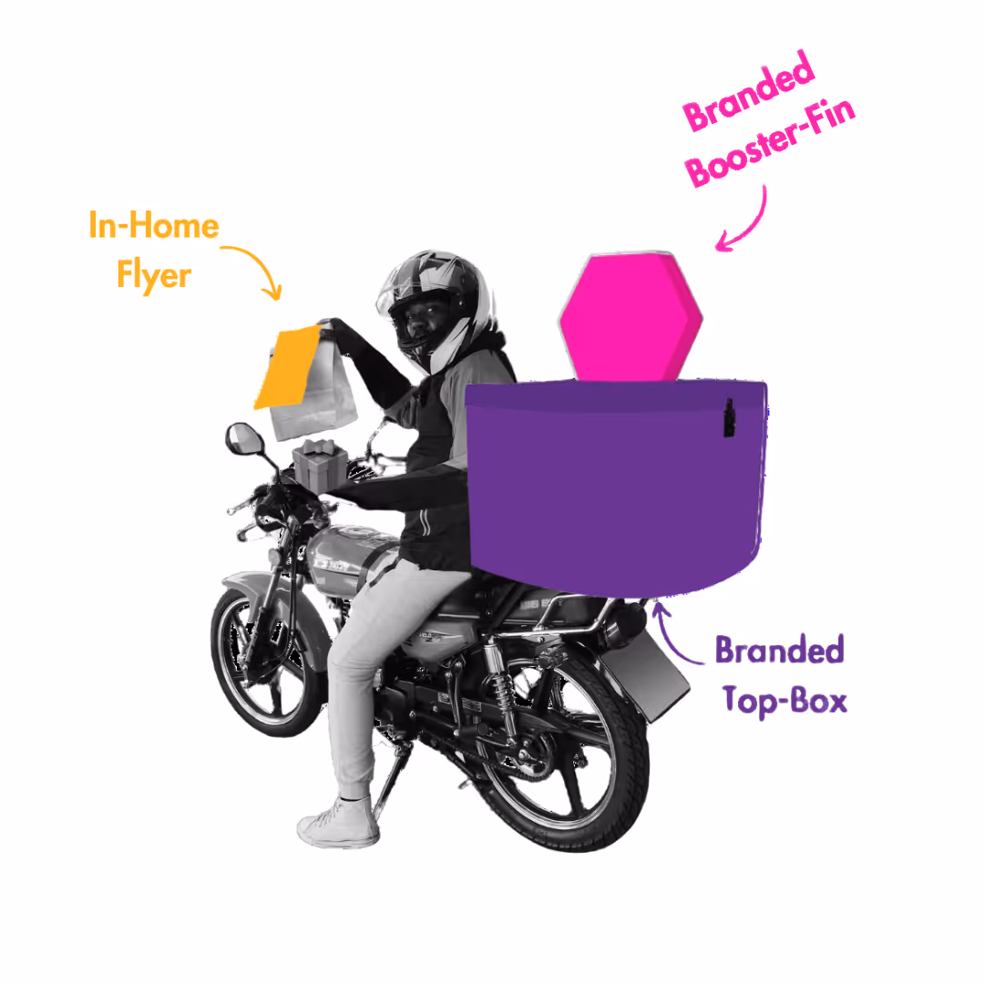 Unique outdoor advertising branded delivery bikes